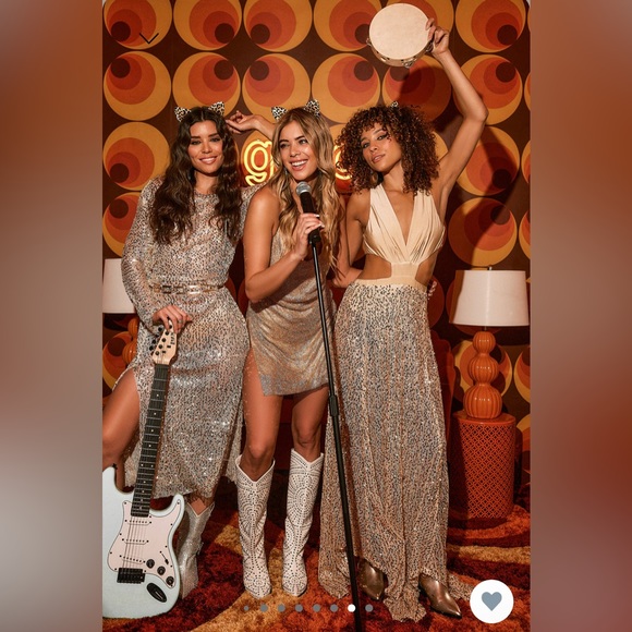 NWT 12th Tribe Era Champagne Sequin Maxi Dress - Picture 11 of 14